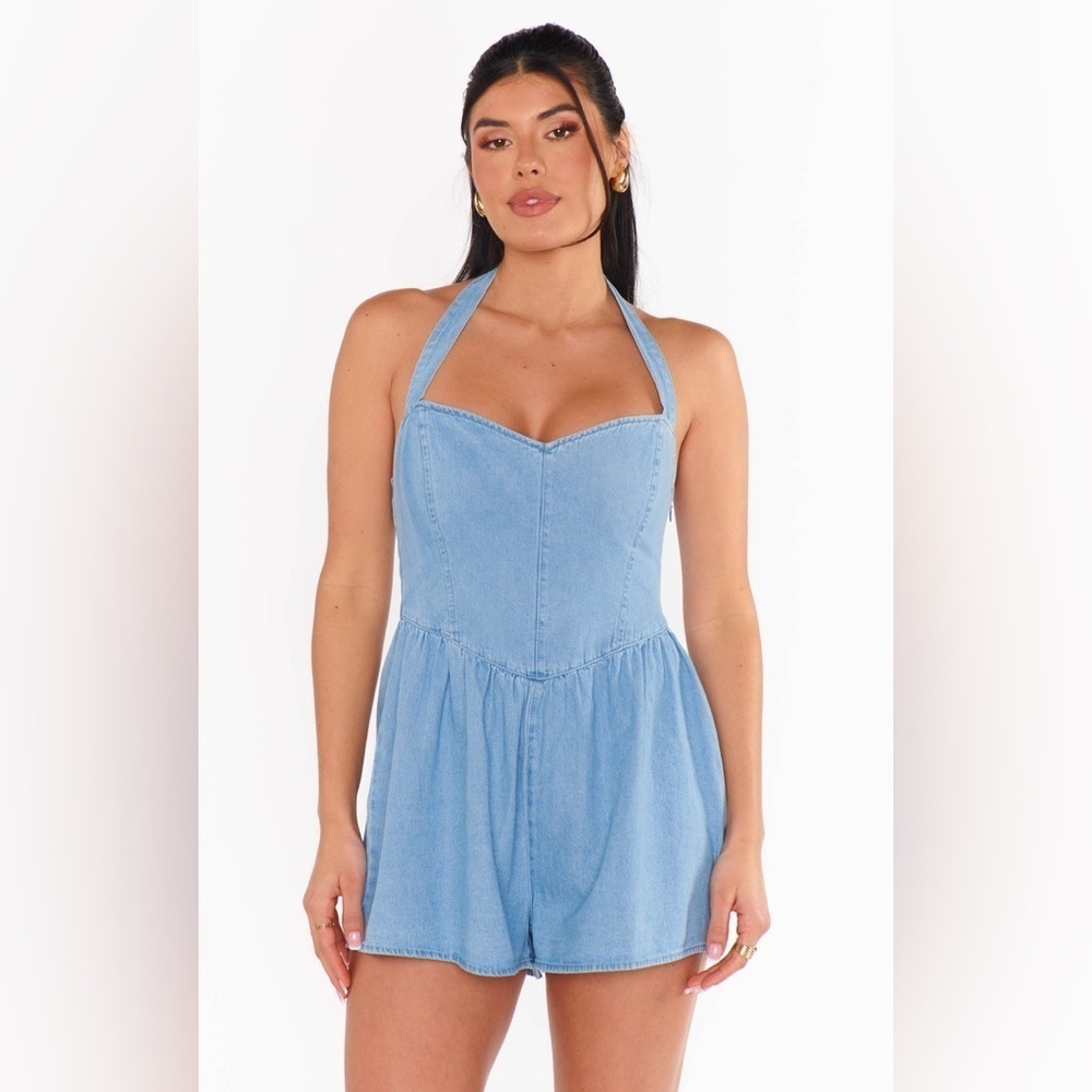 SHOW ME YOUR MUMU Romee Romper In Sky Indigo - Picture 2 of 11